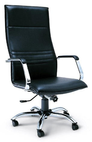 51012::EX-4::An Asahi EX-4 series executive chair with conventional tilting mechanism and chromium base. 3-year warranty for the frame of a chair under normal application and 1-year warranty for the plastic base and accessories. Dimension (WxDxH) cm : 63x72x120. Available in 3 seat styles: PVC leather, PU leather and Cotton. Executive Chairs
